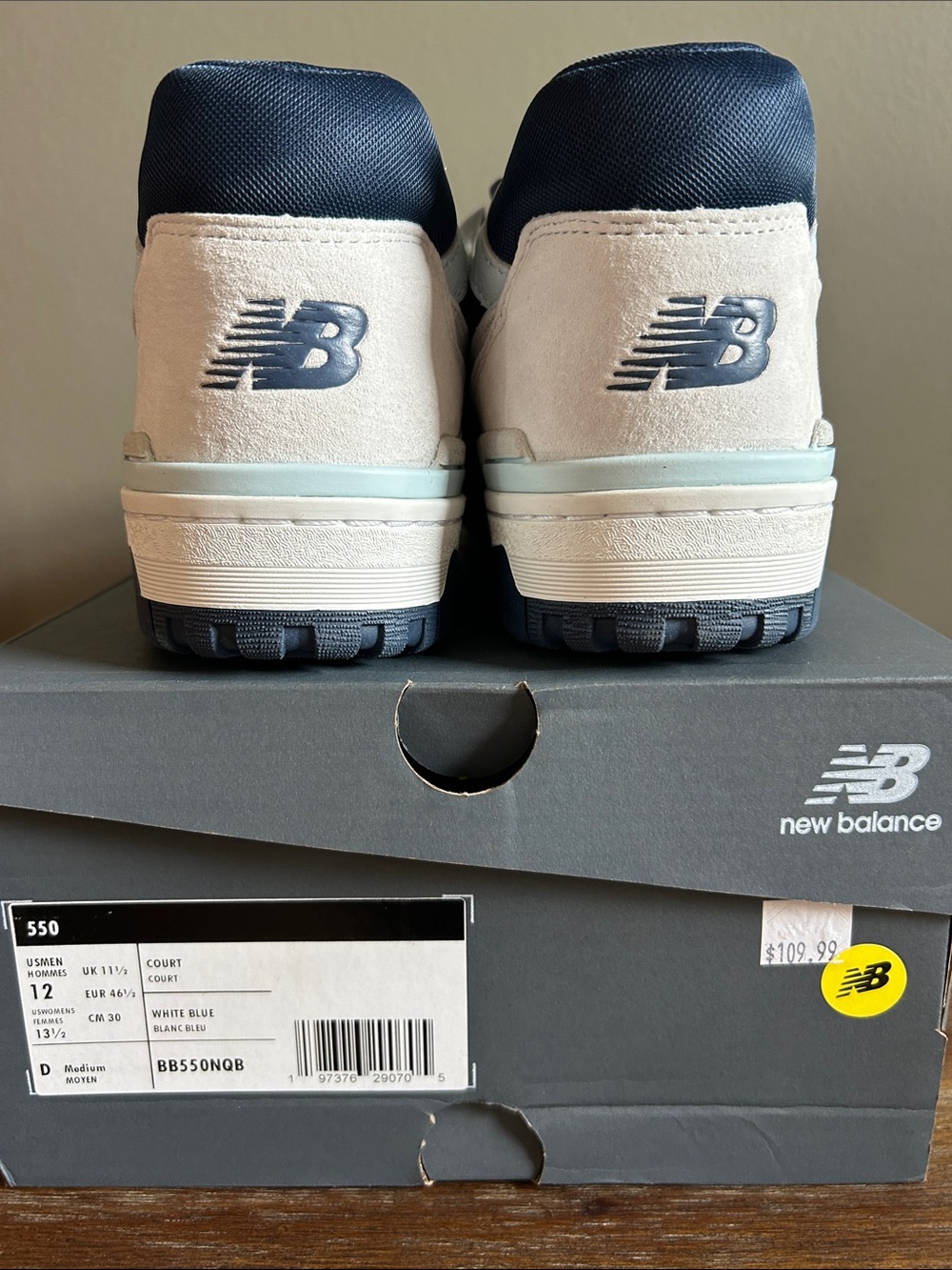 Men’s New Balance 550 Sneakers in White and Navy- NWT - Picture 8 of 11